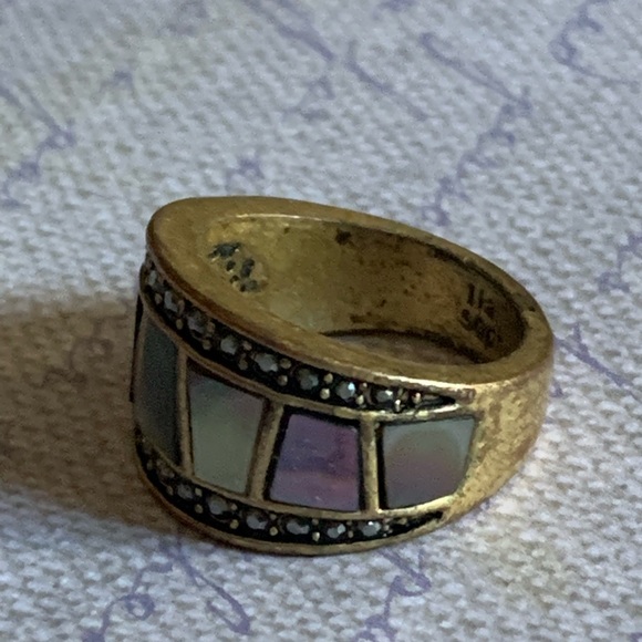 LIA SOPHIA MOP Mother of Pearl & Moissanite Stone Woman’s Jewelry Ring Size 6 - Picture 4 of 6